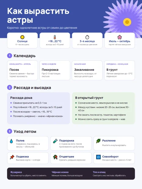 Астра пионовидная Дюшес Роуз энд Вайт семена
