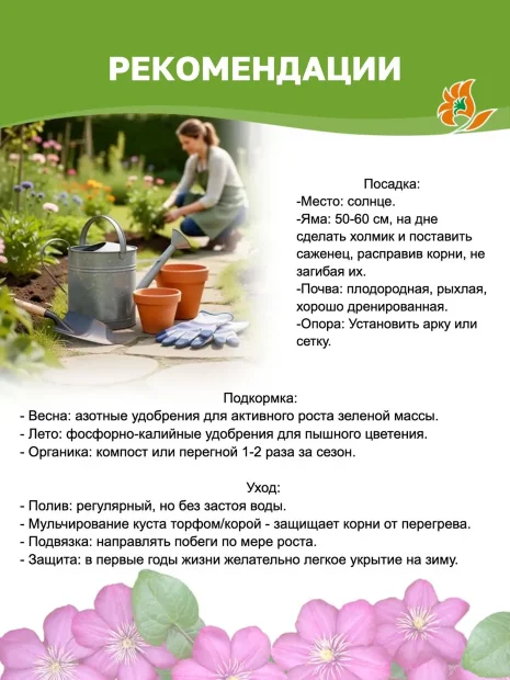 Клематис Память Сердца (крупноцветковый) саженцы 